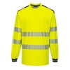 PW3 Warnschutz Cotton Comfort T-Shirt, langarm, T185, Gelb/Schwarz, Größe 4XL